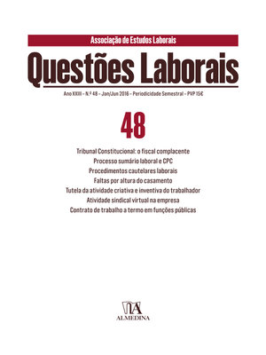 cover image of A Inversão do Contencioso nos Procedimentos Cautelares Laborais